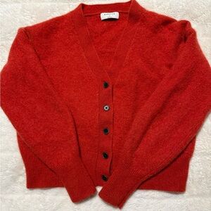 Aritzia Babaton Women's Red Cardigan Sweater